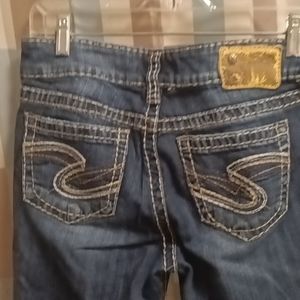 FINAL PRICE Silver Jeans Co SUKI blue denim stitched cropped jeans 29